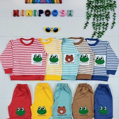 بلوز شلوار طرح قورباغه و خرس