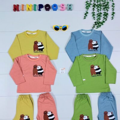 بلوز شلوار طرح خرس های کله فندقی