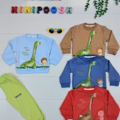 بلوز شلوار طرح کودک جنگلی