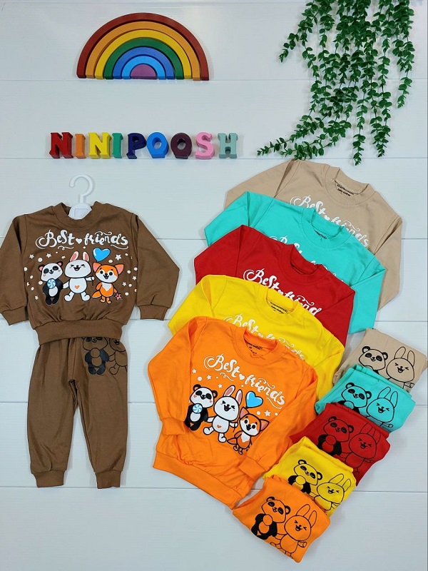 لباس کودک نی نی پوش مشهد (3) بلوز شلوار طرح بهترین دوستان