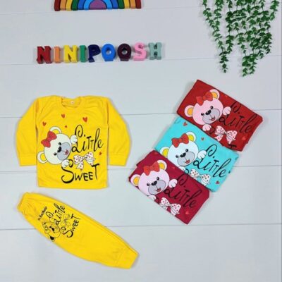 بلوز شلوار طرح خرس پاپیون دار