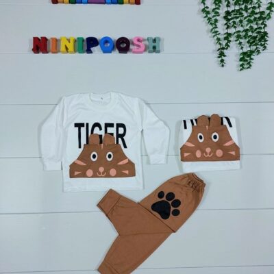 بلوز شلوار طرح تایگر جیب دار