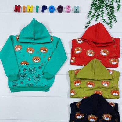 هودی تک کلاه دار طرح شیر