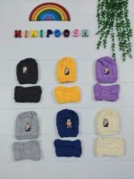 ست دو تیکه کلاه داخل خز، شال رینگی داخل خز