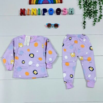 بلوز شلوار وارداتی توکرکی طرح پیشی کوچولو