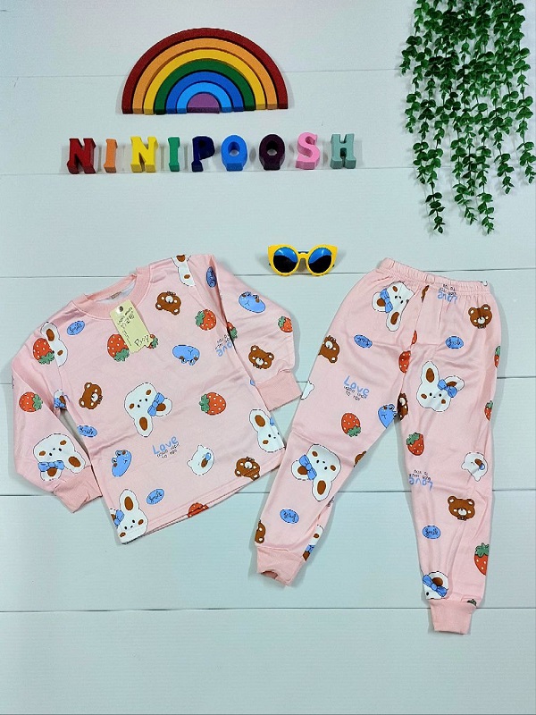 لباس کودک نی نی پوش مشهد (26) بلوز شلوار وارداتی توکرکی طرح خرگوش و تدی