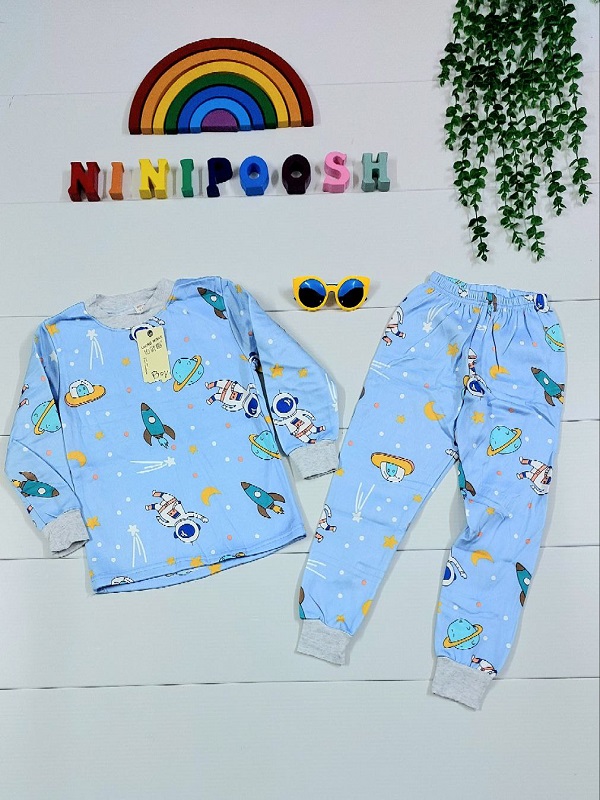 لباس کودک نی نی پوش مشهد (28) بلوز شلوار وارداتی توکرکی طرح فضانورد