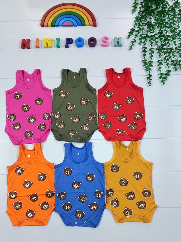 لباس کودک نی نی پوش مشهد (3) بادی رکابی زیر دکمه طرح تدی