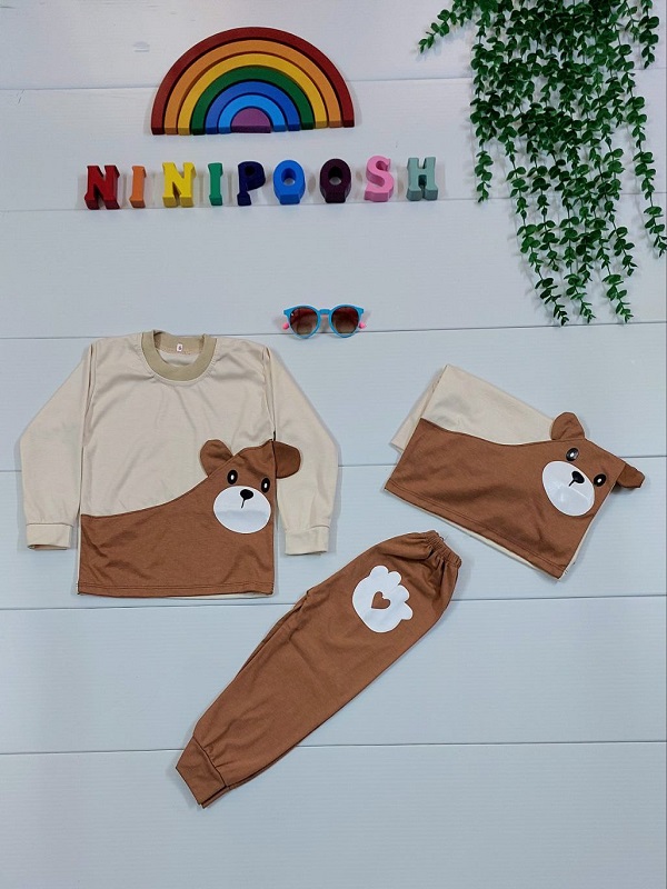 لباس کودک نی نی پوش مشهد (34) بلوز شلوار طرح خرس گوشدار