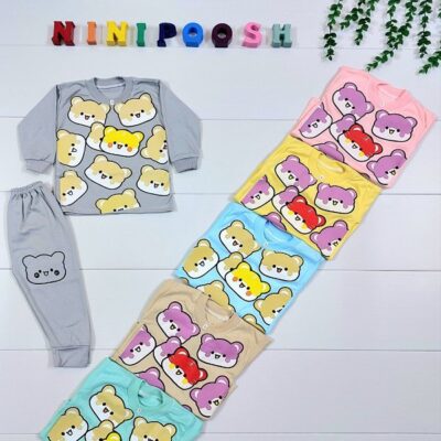 بلوز شلوار طرح خرس های بامزه