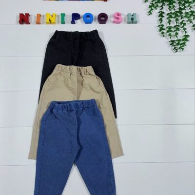 شلوار لی فاق بلند ساده