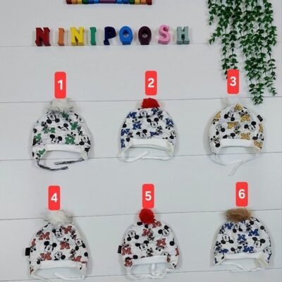 کلاه تک داخل خز گوش دار بندی طرح میکی موس