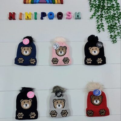 کلاه تک داخل خز گلدوزی شده طرح تدی