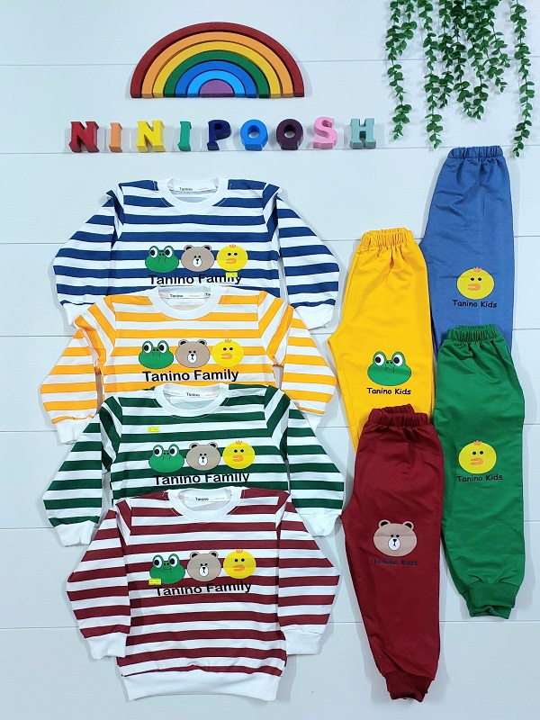 لباس بچگانه نی نی پوش مشهد (28) بلوز شلوار طرح جوجه، تدی، قورباغه