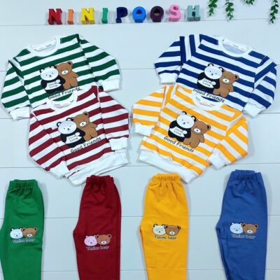 بلوز شلوار طرح خرس های کله فندقی