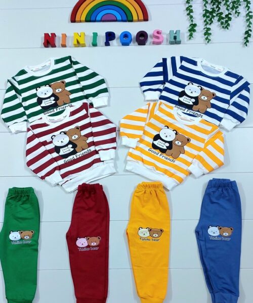 بلوز شلوار طرح خرس های کله فندقی