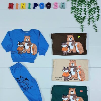 بلوز شلوار حیوانات جنگل نی نی پوش مشهد