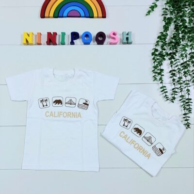 تیشرت تک طرح کالیفرنیا سایز45تا60